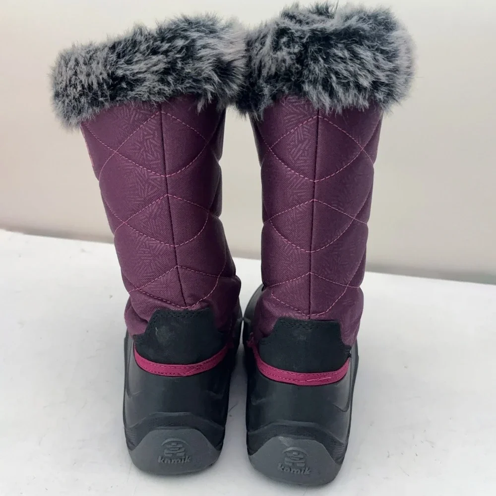 Kamik Momentum 3 Snow Boots Womens 7 Purple Winter Faux Fur Insulated Waterproof
